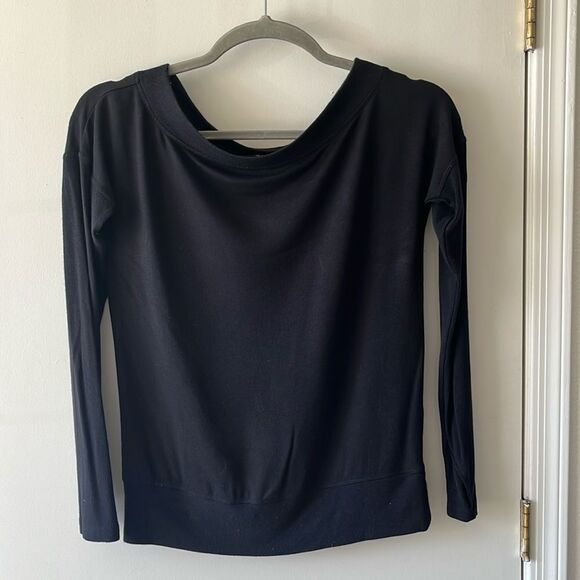 Athleta Long Sleeve Boatneck Sweater Size S Gently used Black - Picture 1 of 5